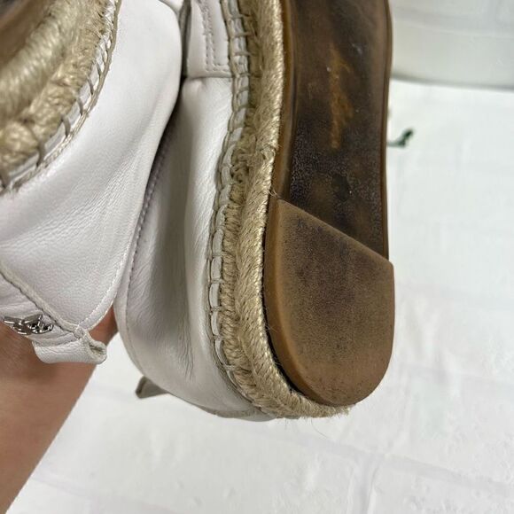 Sam Edelman Womens Espadrille Size 6.5 White Leather Slip on - Picture 12 of 15